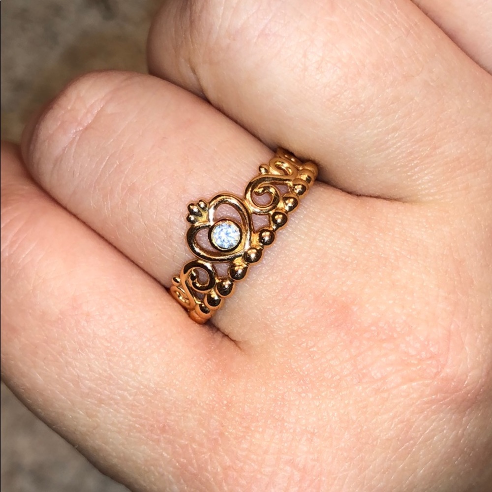 Rose Gold pandora princess ring!